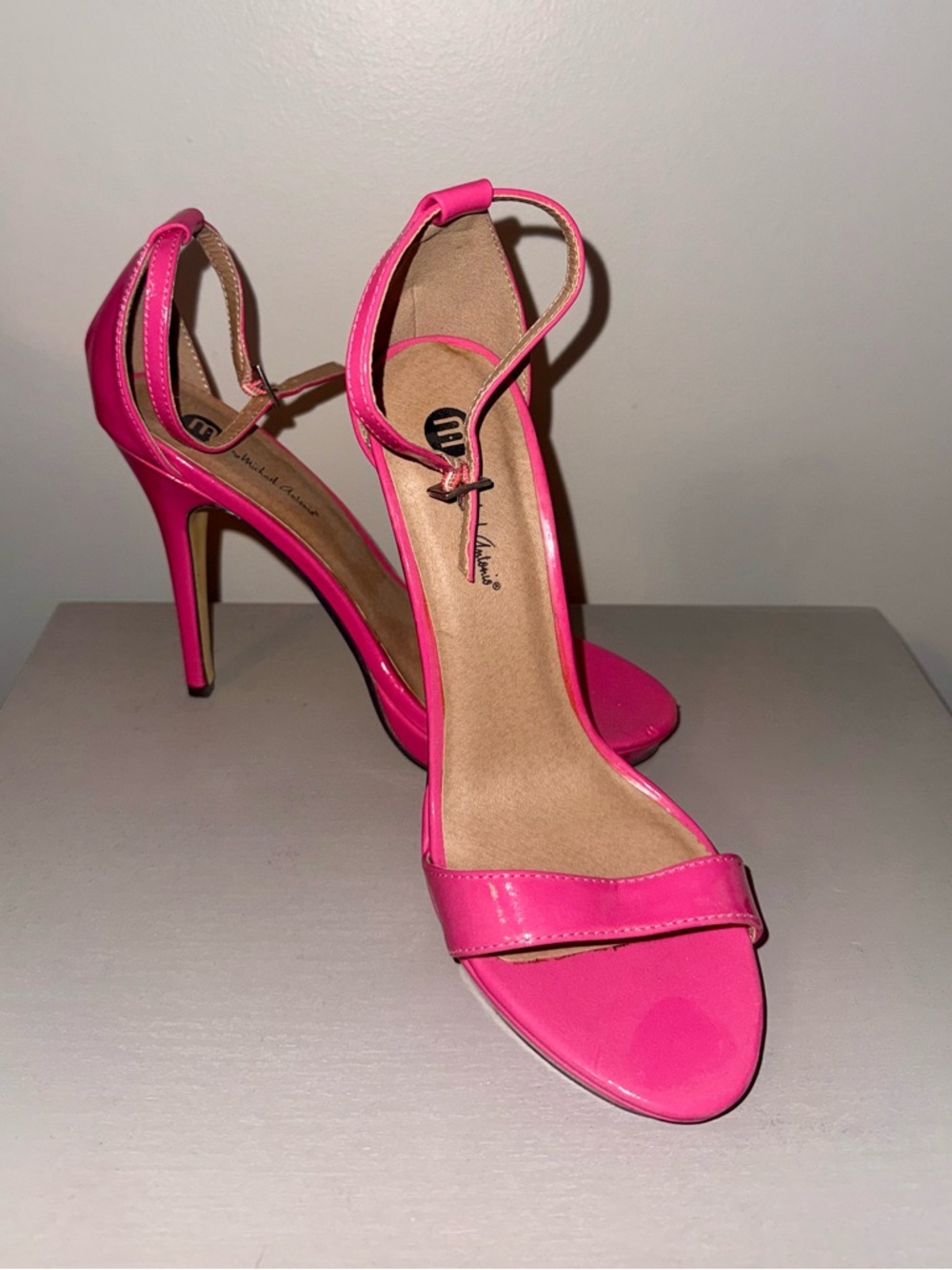 Michael Antonio Hot Pink Stiletto Ankle-Strap Sandals